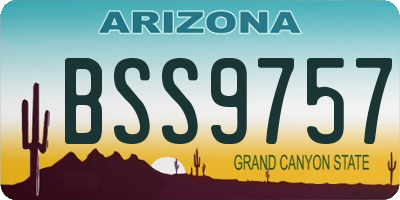 AZ license plate BSS9757
