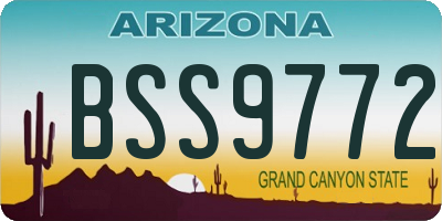 AZ license plate BSS9772