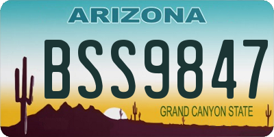 AZ license plate BSS9847