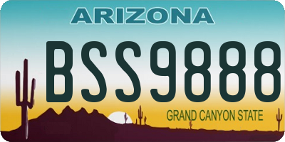 AZ license plate BSS9888