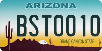 AZ license plate BST0010