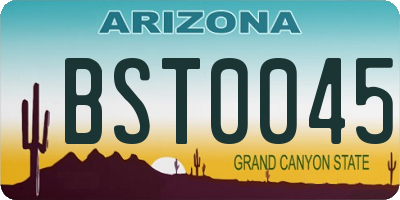 AZ license plate BST0045