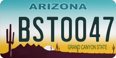 AZ license plate BST0047