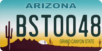 AZ license plate BST0048
