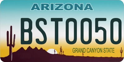 AZ license plate BST0050