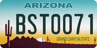 AZ license plate BST0071