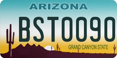 AZ license plate BST0090