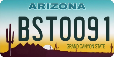 AZ license plate BST0091