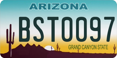 AZ license plate BST0097