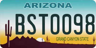 AZ license plate BST0098