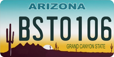 AZ license plate BST0106