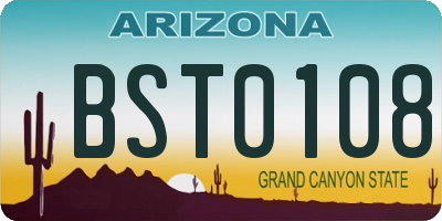 AZ license plate BST0108