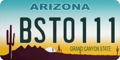 AZ license plate BST0111