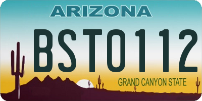 AZ license plate BST0112