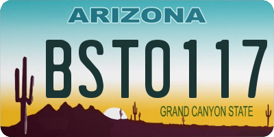 AZ license plate BST0117