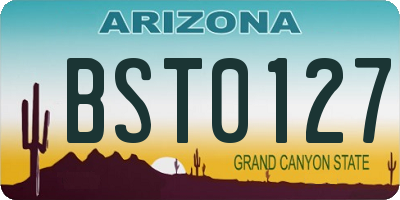 AZ license plate BST0127