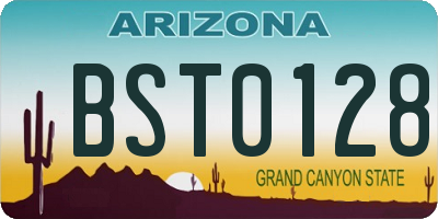 AZ license plate BST0128