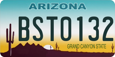 AZ license plate BST0132