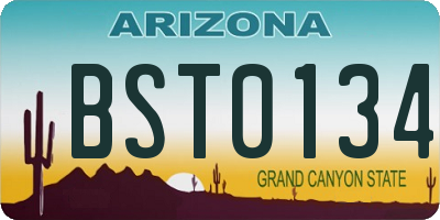 AZ license plate BST0134
