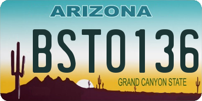 AZ license plate BST0136