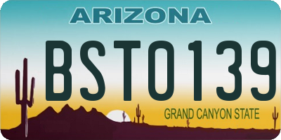 AZ license plate BST0139
