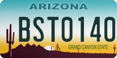 AZ license plate BST0140