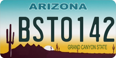 AZ license plate BST0142