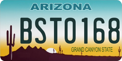 AZ license plate BST0168