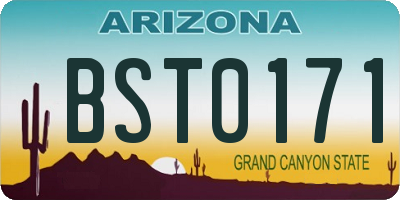 AZ license plate BST0171
