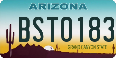 AZ license plate BST0183