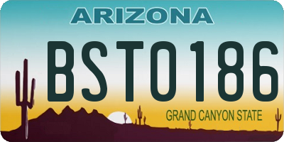 AZ license plate BST0186