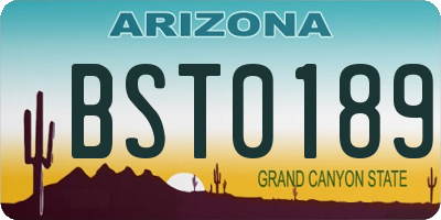 AZ license plate BST0189