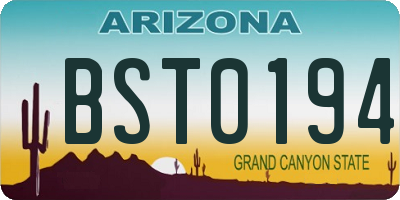 AZ license plate BST0194
