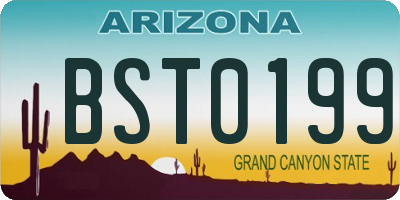 AZ license plate BST0199