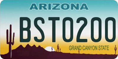 AZ license plate BST0200