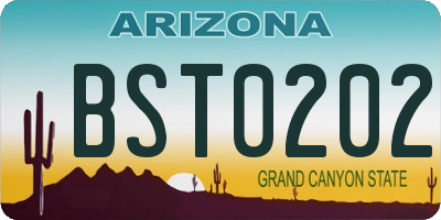 AZ license plate BST0202
