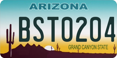 AZ license plate BST0204