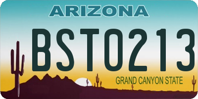 AZ license plate BST0213