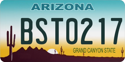 AZ license plate BST0217