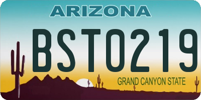 AZ license plate BST0219