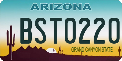 AZ license plate BST0220