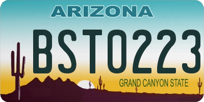 AZ license plate BST0223