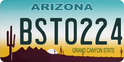 AZ license plate BST0224