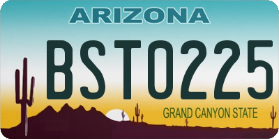 AZ license plate BST0225