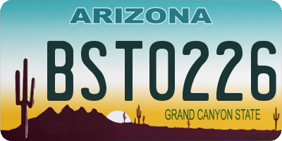 AZ license plate BST0226