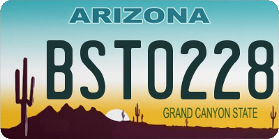 AZ license plate BST0228