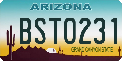 AZ license plate BST0231