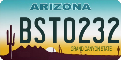 AZ license plate BST0232