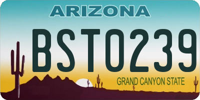 AZ license plate BST0239