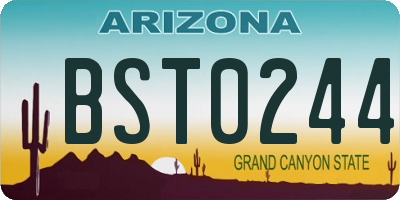 AZ license plate BST0244